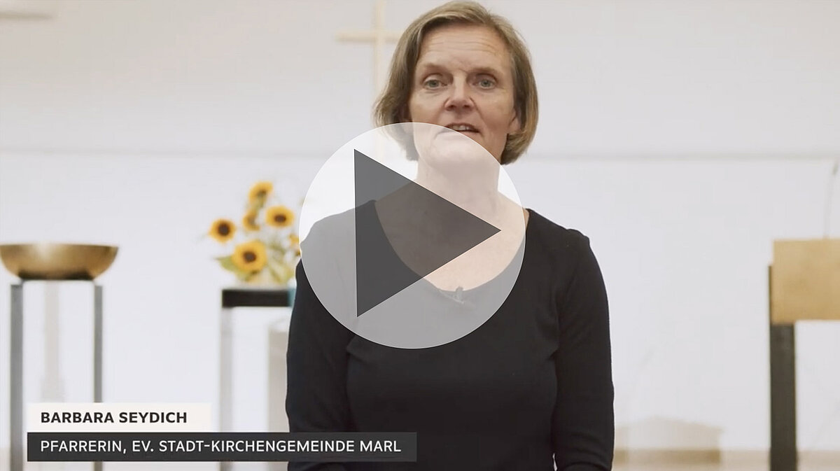 Frau, Barbara Seydich, Pfarrerin, Ev. Stadt-Kirchengemeinde Marl, Videostandbild.