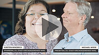 Zwei Personen, Kirsten Winzbeck, Pfarrerin, und Michael Weise, Presbyter.