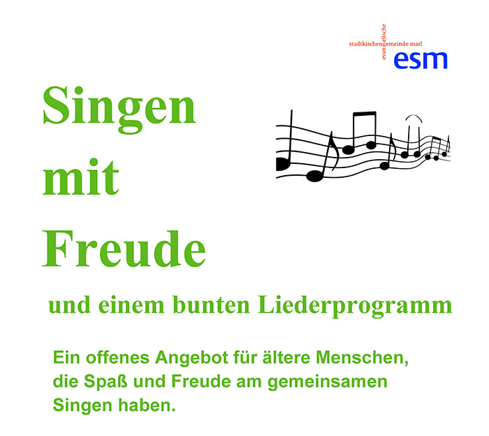 Singen mit Freude und einem bunten Liederprogramm - Ein offenes Angebot für ältere Menschen, die Spaß und Freude am gemeinsamen Singen haben.