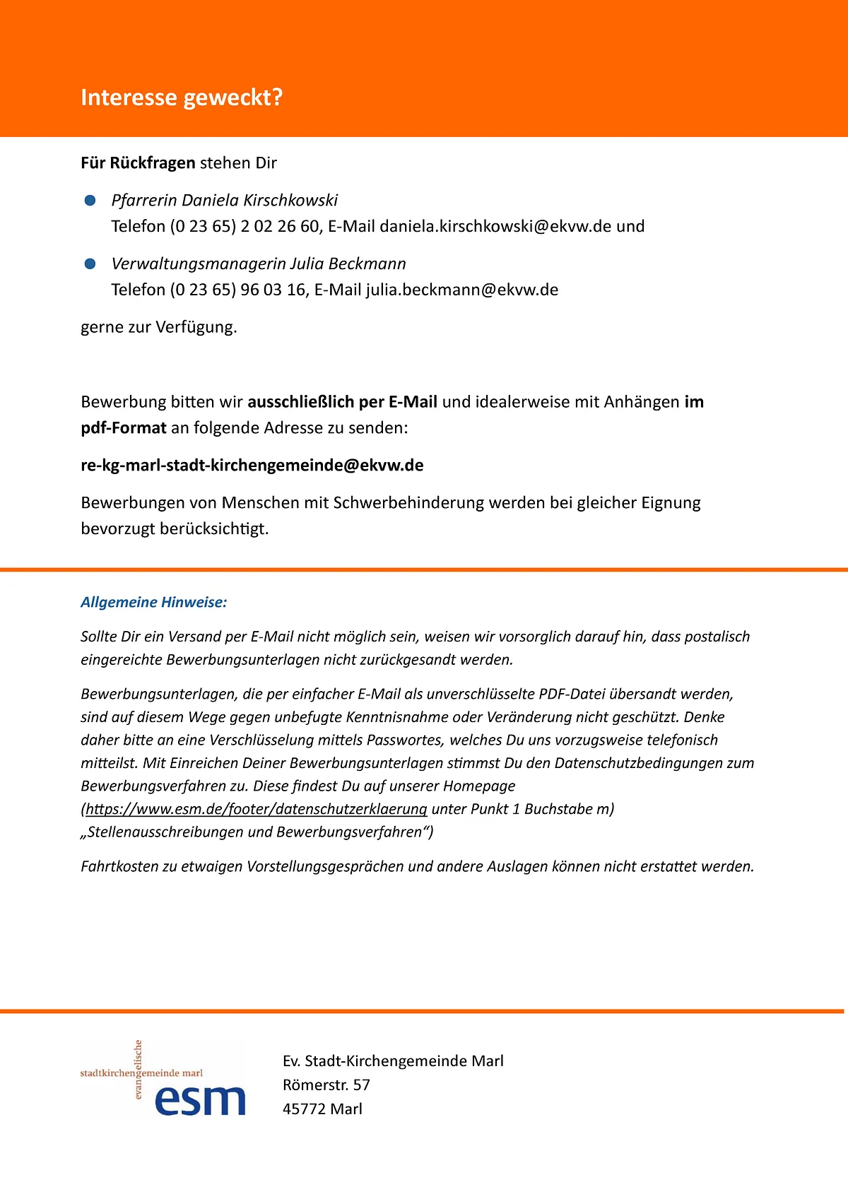 Seite 2 unserer Stellenausschreibung