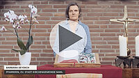 Ein eingebettetes Video von Barbara Seybusch, einer deutschen Pfarrerin, die eine Predigt hält.