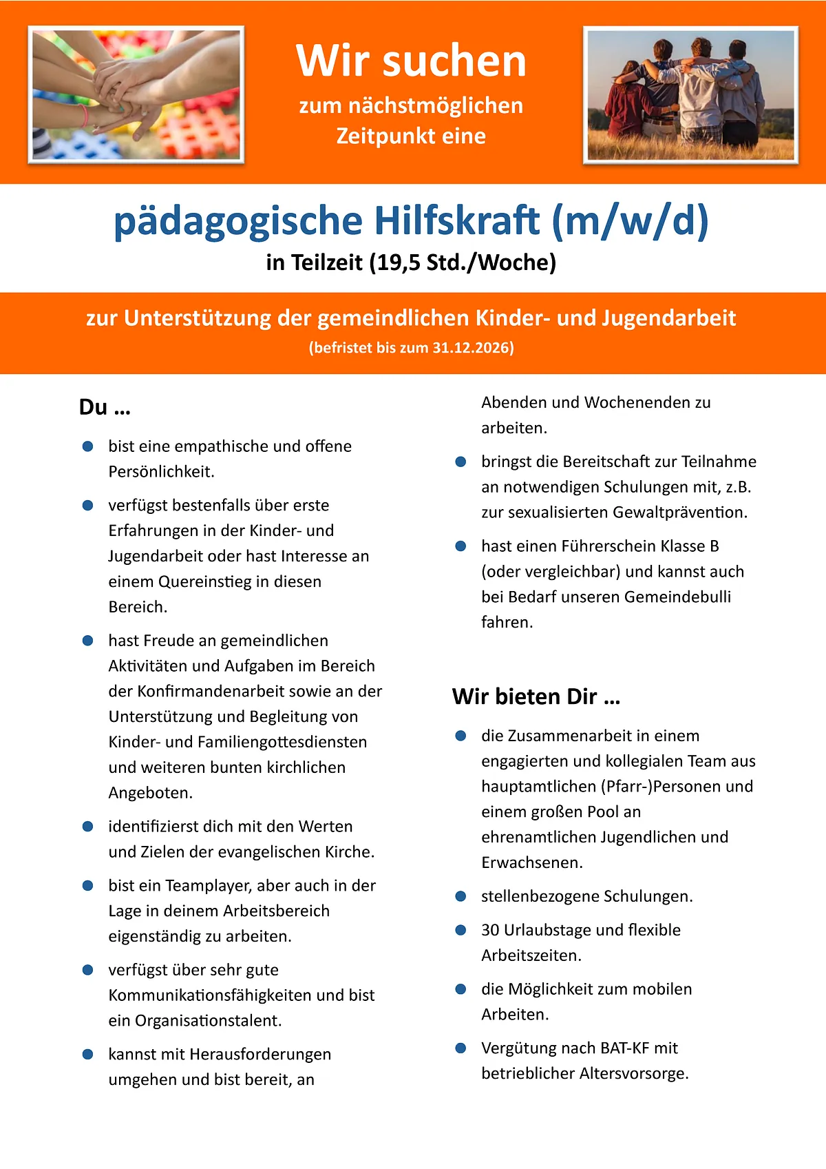 Stellenausschreibung als Bild