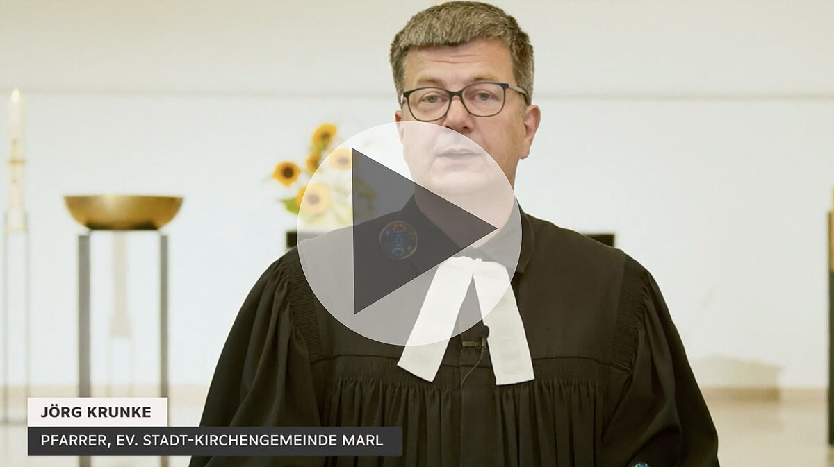 Mann, Jörg Krunke, Pfarrer, Ev. Stadt-Kirchengemeinde Marl, Videostandbild.