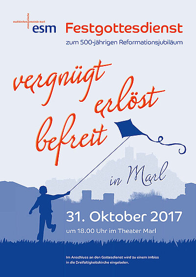 Flyer für Reformationsjubiläumsfeier in Marl, Oktober 2017.